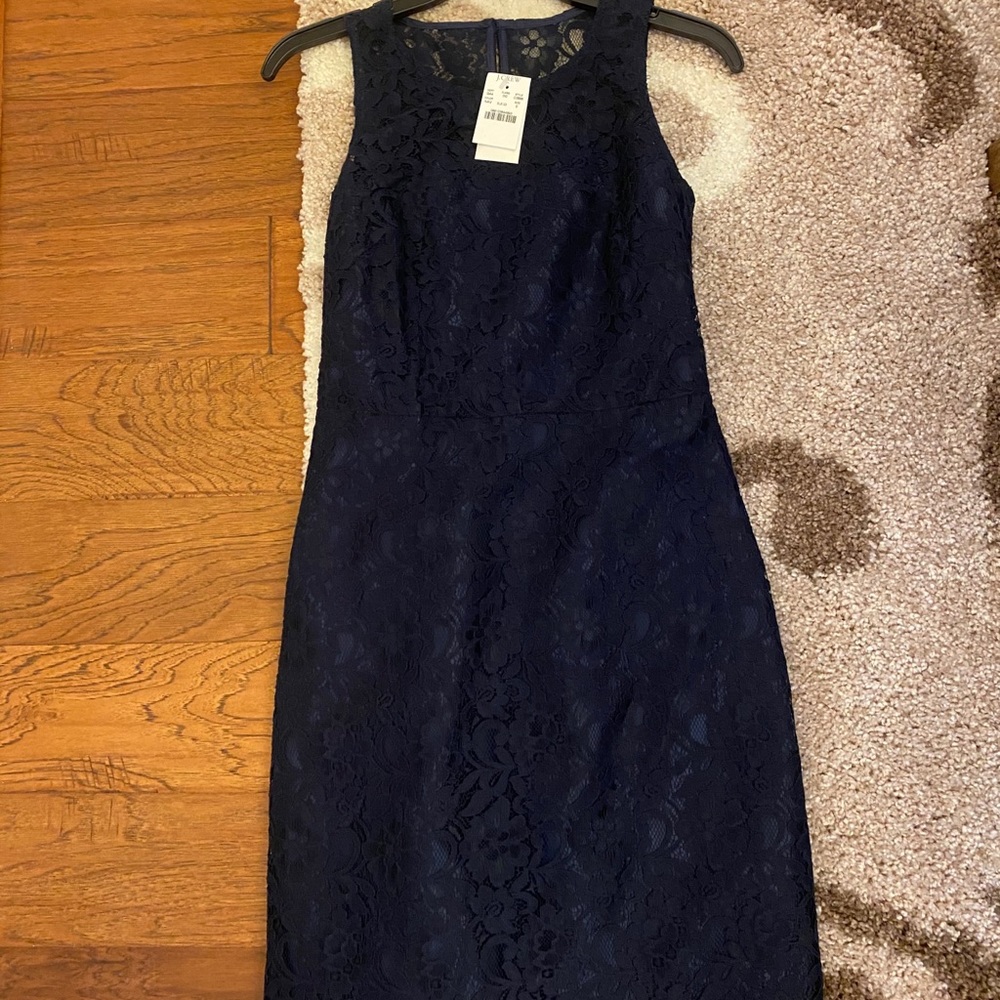 J.Crew Factory Navy Lace Dress, NWT, in size 0